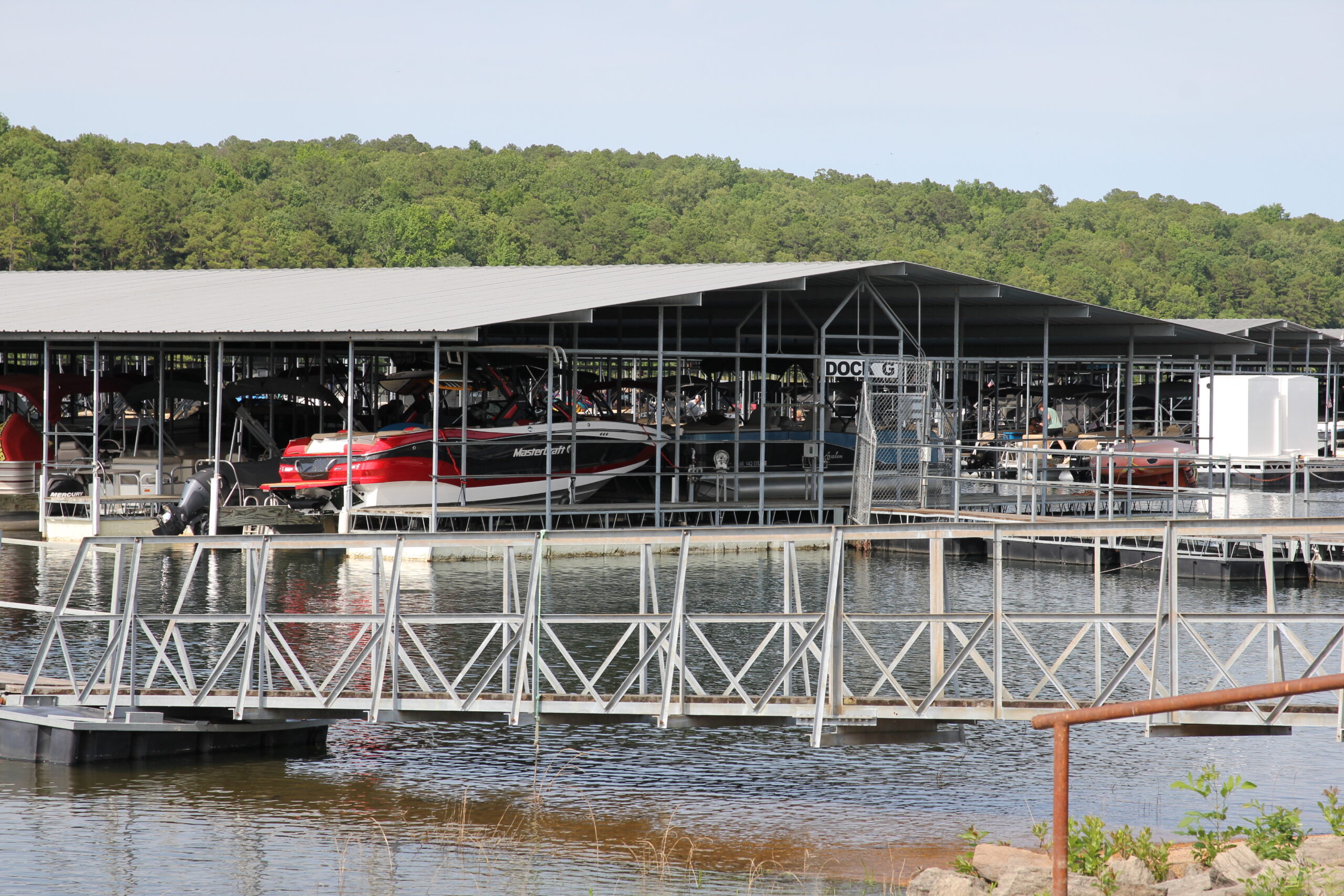 One of the many commercial docks and lifts on Greers Ferry Arkansas