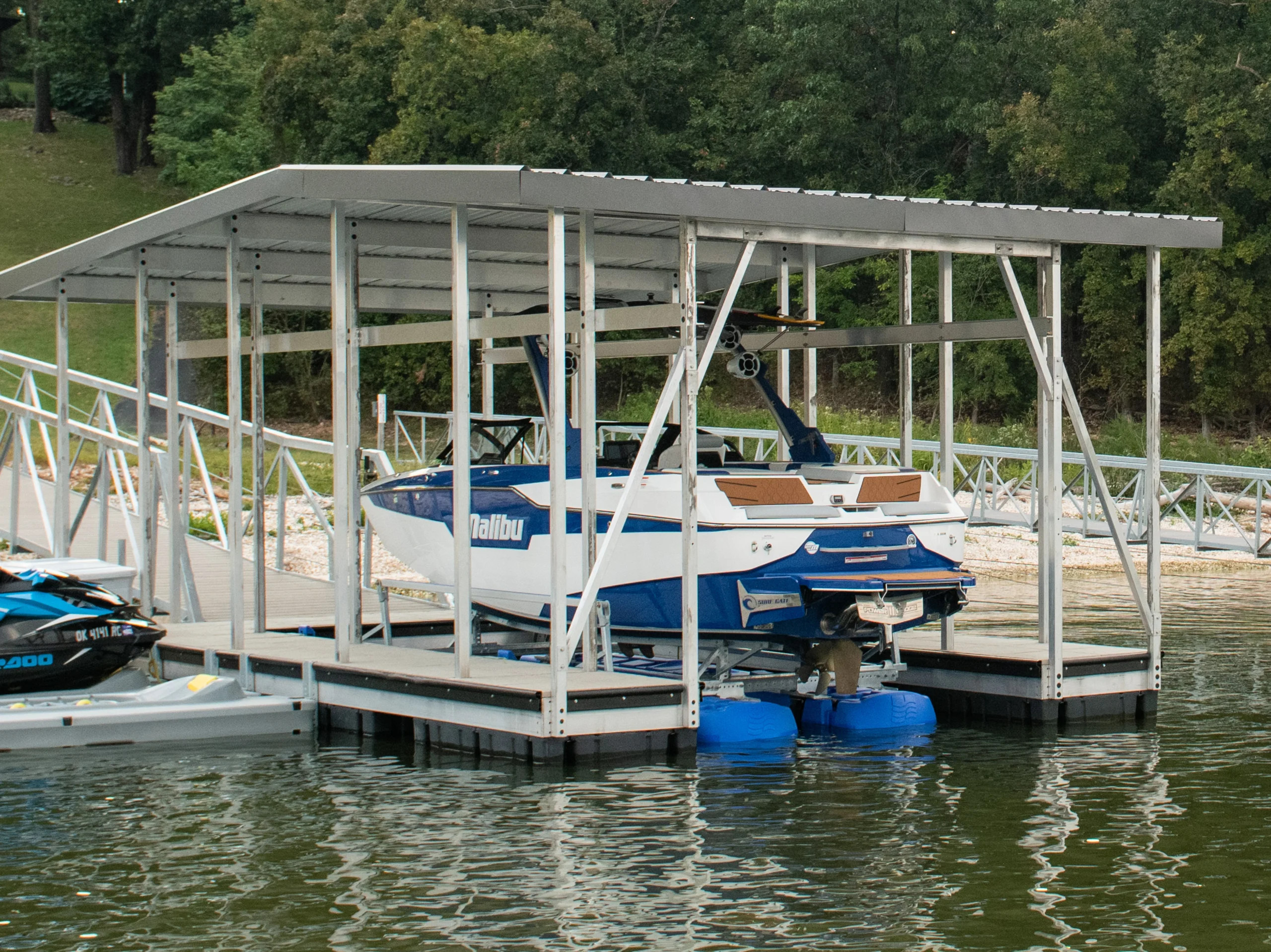 An example of the types of works we do with docks and lifts - this one being a RhinoDock floating dock