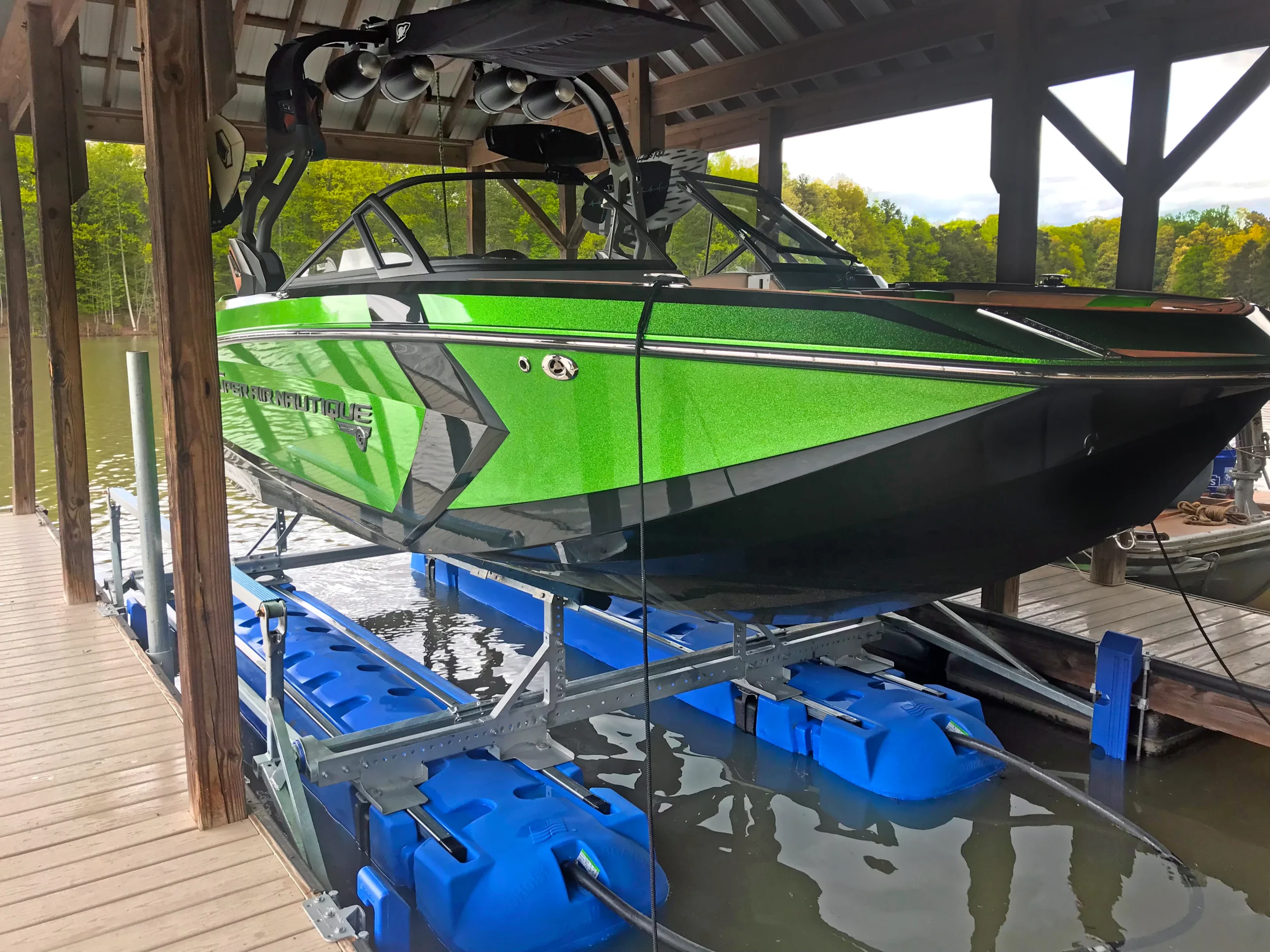 An example of the types of works we do with docks and lifts - this one being a HydroHoist lift