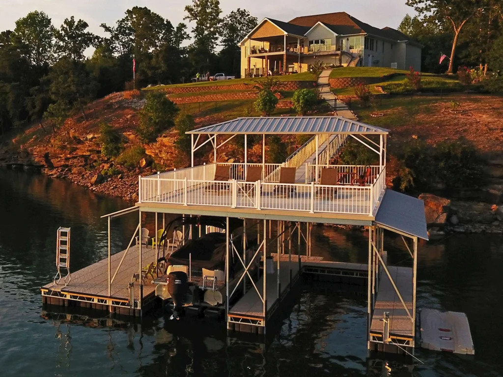 An example of the types of works we do with docks and lifts. This one is a multi level dock.
